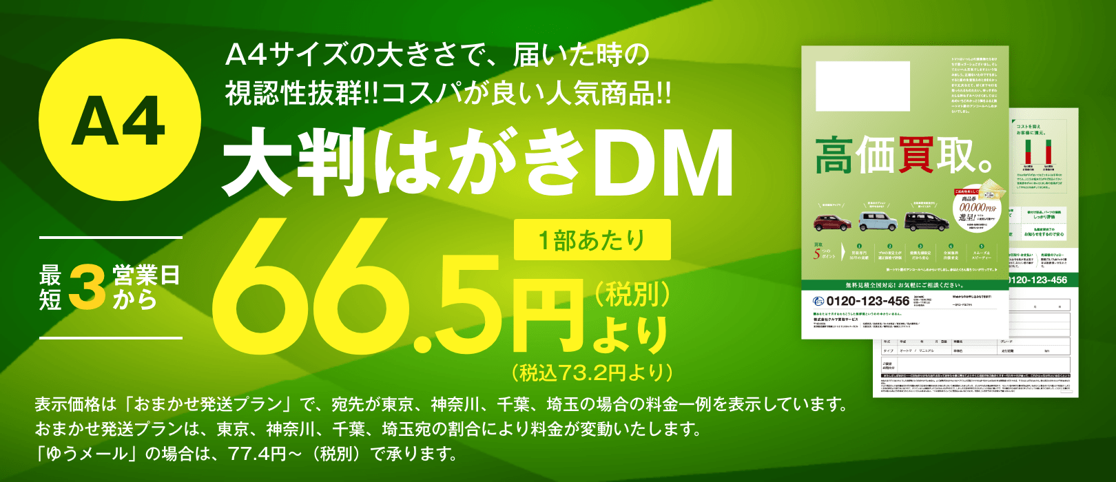 A4大判はがきDM｜短納期・低価格のDM発送代行ならセルマーケ