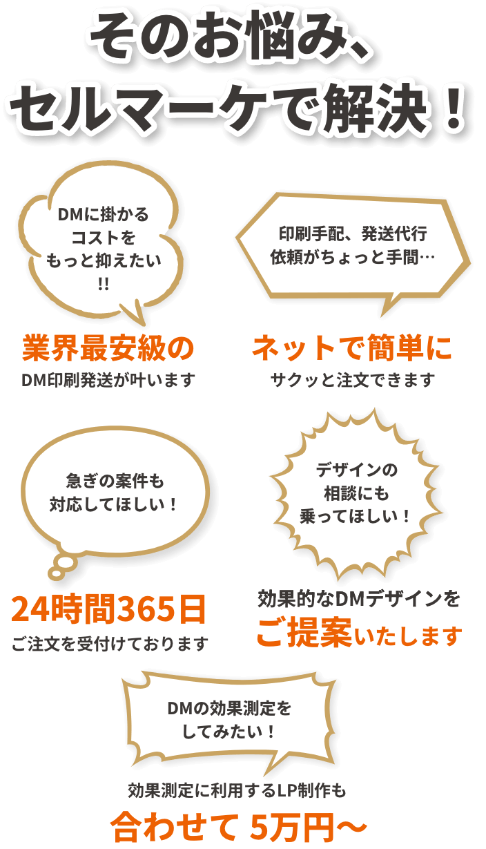 そのお悩み、セルマーケで解決！