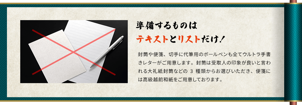 準備するものはテキストとリストだけ！