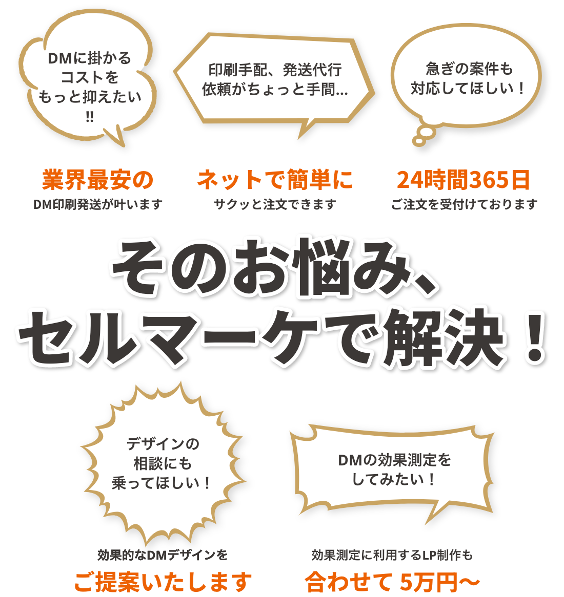 そのお悩み、セルマーケで解決！